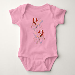 Personalise this Modern Fox  Woodland Pattern Baby Bodysuit