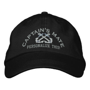 Personalise This Name Location Business Nautical Embroidered Hat