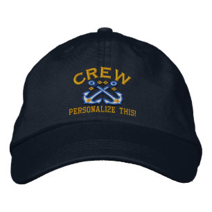 Personalise This Name Location Crew Nautical Embroidered Hat