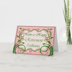 Personalise this Polkadot Pink Retirement Card