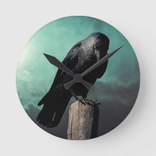 Personalise this Primitive Crow Round Clock