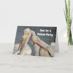 Personalise This Quartet of Pelicans Birthday Card