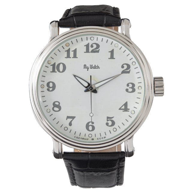 Personalise this retro large numbers watch for men (Front)