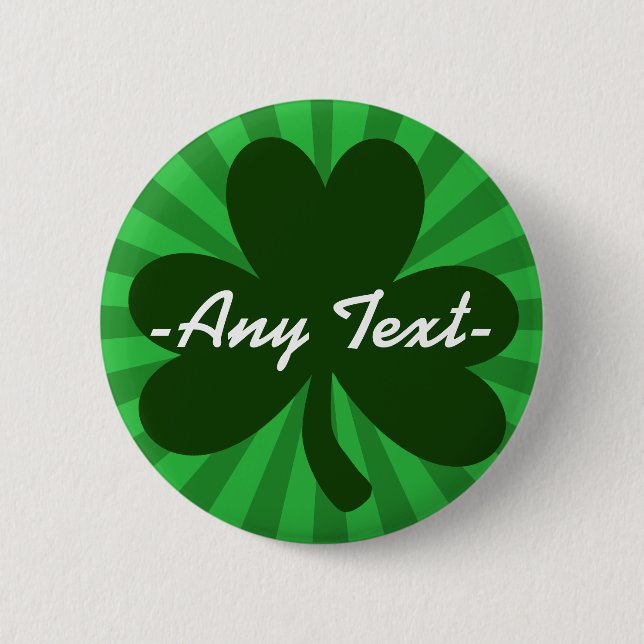 Personalise This St Patrick's Day 6 Cm Round Badge (Front)