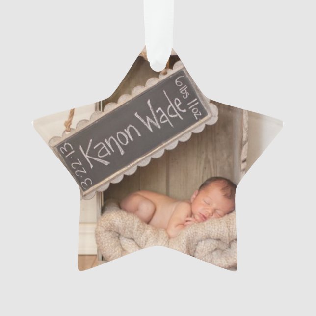 Personalise this Star Shaped Christmas ornament (Front)