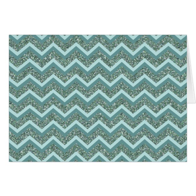 Personalise this Teal Glitter ZigZag (Front Horizontal)
