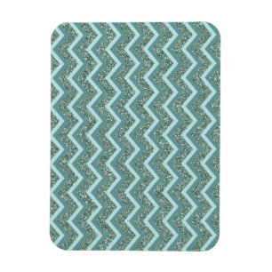 Personalise this Teal Glitter ZigZag Magnet