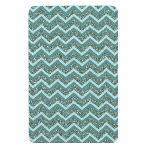 Personalise this Teal Glitter ZigZag Magnet