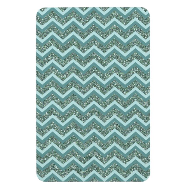 Personalise this Teal Glitter ZigZag Magnet (Vertical)