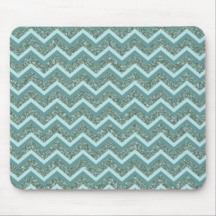Personalise this Teal Glitter ZigZag Mouse Pad