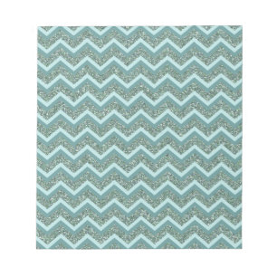 Personalise this Teal Glitter ZigZag Notepad