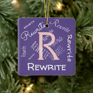 Personalise this template, family name, ceramic ornament