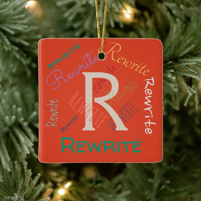 Personalise this template, family name, ceramic ornament (Tree)