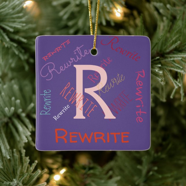 Personalise this template, family name, magnet ceramic ornament (Tree)