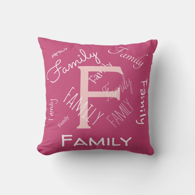 Personalise this template, MONOGRAM, FAMILY, NAME, Cushion (Front)