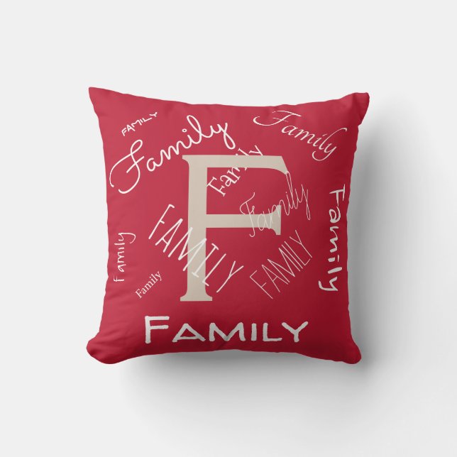 Personalise this template, MONOGRAM, FAMILY, NAME, Cushion (Front)
