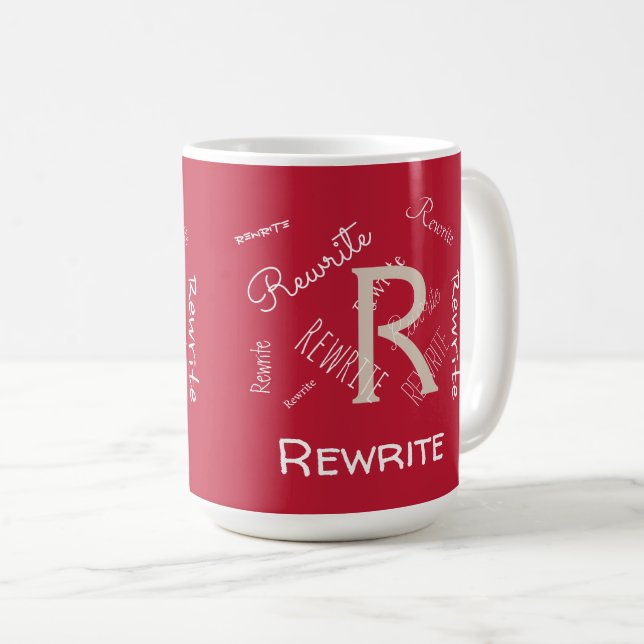 Personalise this template, MONOGRAM, NAME, Coffee Coffee Mug (Front Right)