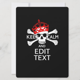 Personalise this Text Keep Calm Crossbones Skull