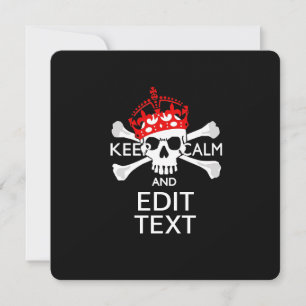 Personalise this Text Keep Calm Crossbones Skull