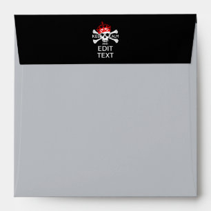 Personalise this Text Keep Calm Crossbones Skull Envelope