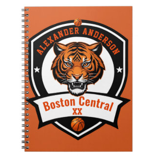 Personalise Tiger Basketball  Notebook