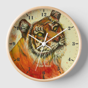 Personalise Tiger Portrait 2 Clock