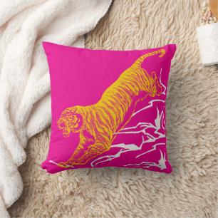 Personalise Tiger Print Safari Wildlife Cat Design Cushion