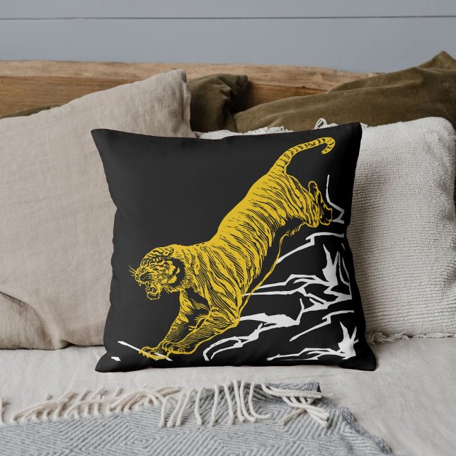 Personalise Tiger Print Safari Wildlife Cat Design Cushion (Creator Uploaded)