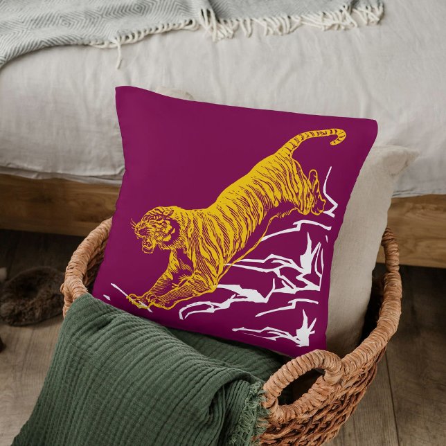 Personalise Tiger Print Safari Wildlife Cat Design Cushion (Creator Uploaded)