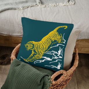 Personalise Tiger Print Safari Wildlife Cat Design Cushion