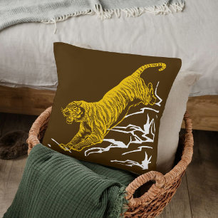 Personalise Tiger Print Safari Wildlife Cat Design Cushion