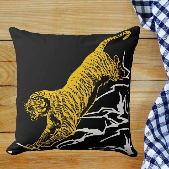 Personalise Tiger Print Safari Wildlife Cat Design Cushion (Creator Uploaded)