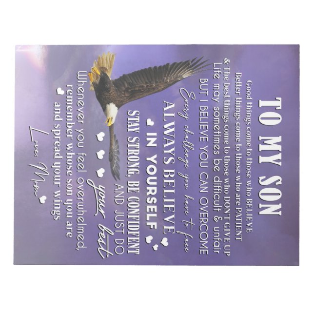 Personalise To My Son From Love Mum Gift Notepad (Front)