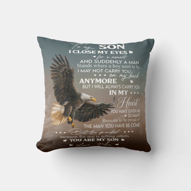 Personalise To My Son From Love Mum Gifts Cushion (Front)