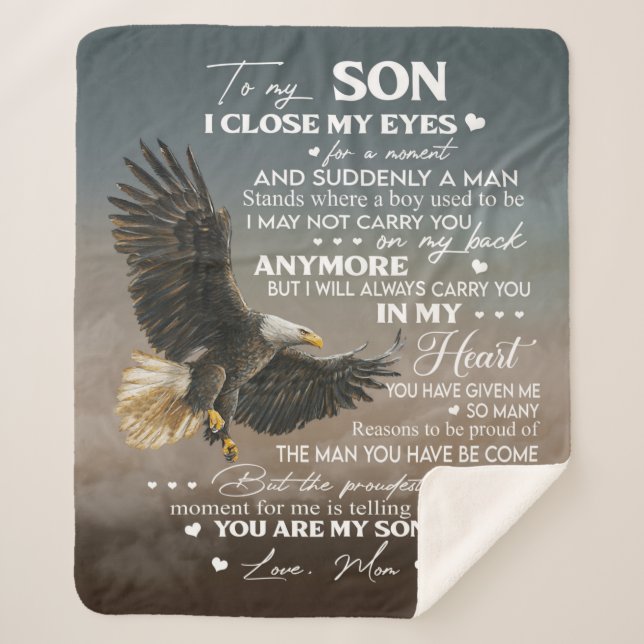 Personalise To My Son From Love Mum Gifts Sherpa Blanket (Front)