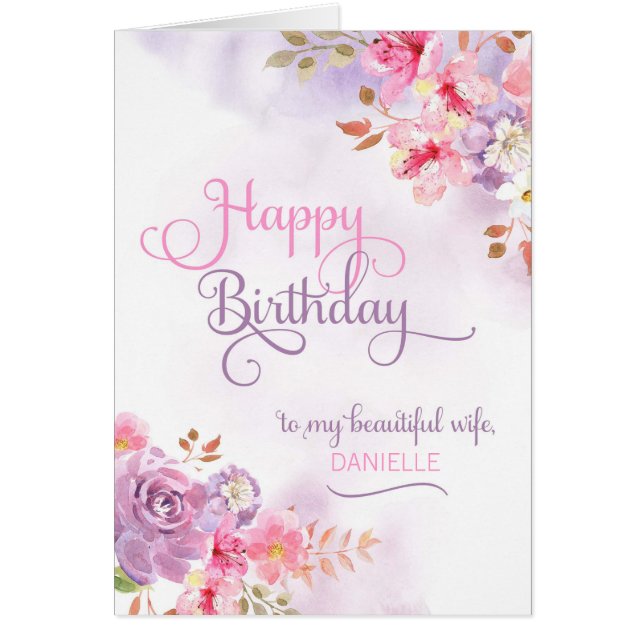Personalise to Wife, Happy Birthday (Front)