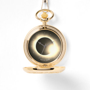 Personalise Total Solar Eclipse 2024 pocket  Watch