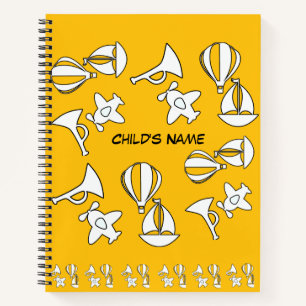 Personalise Toy Collection Kids Yellow            Notebook