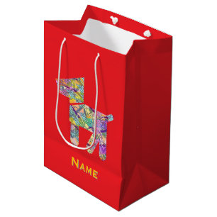 Personalise Toy Dog Novelty  Medium Gift Bag