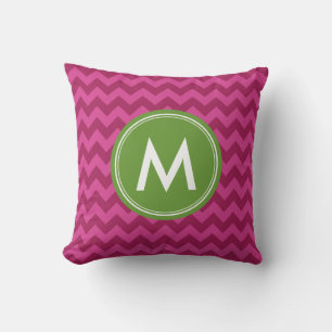 Personalise Trendy Purple Chevron Monogram Cushion