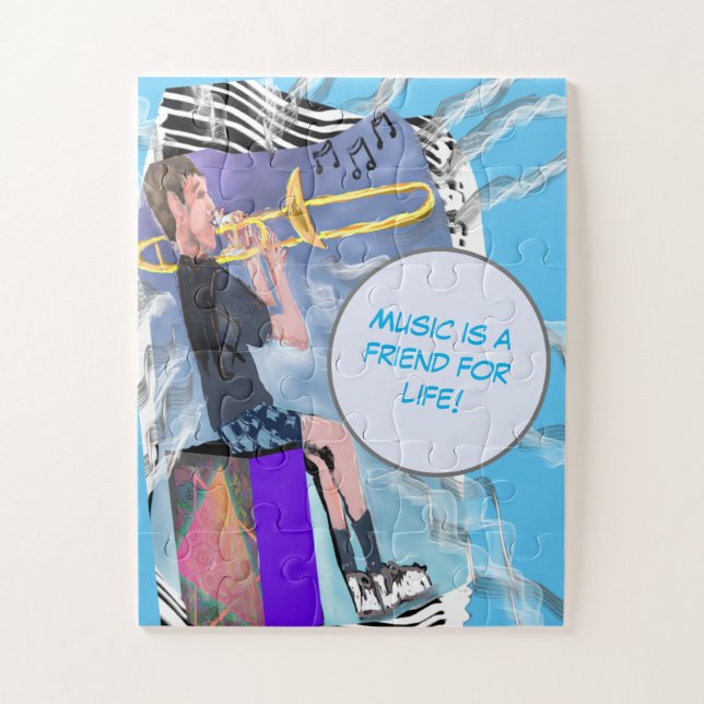 Personalise Trombone Music Is A Friend For Life! Jigsaw Puzzle (Vertical)