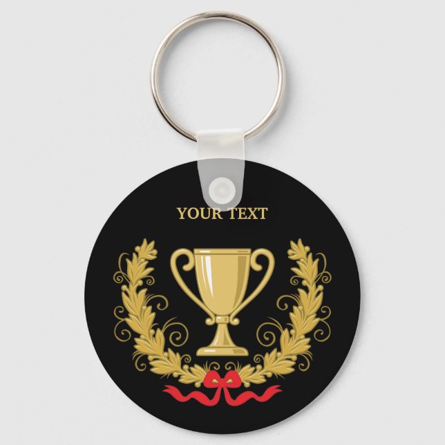 Personalise Trophy Cup [dark] Key Ring (Front)