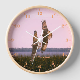 Personalise Two Ospreys in flight Clock