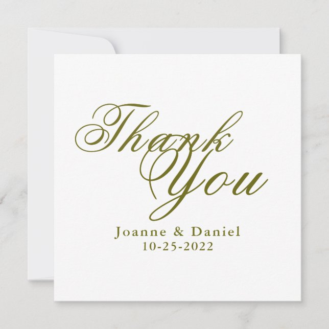 Personalise Unique Wedding Thank You Card (Front)