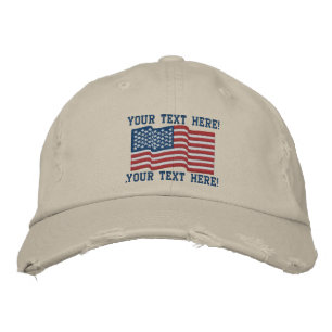 Personalise USA Stars 'n Stripes Embroidered Cap