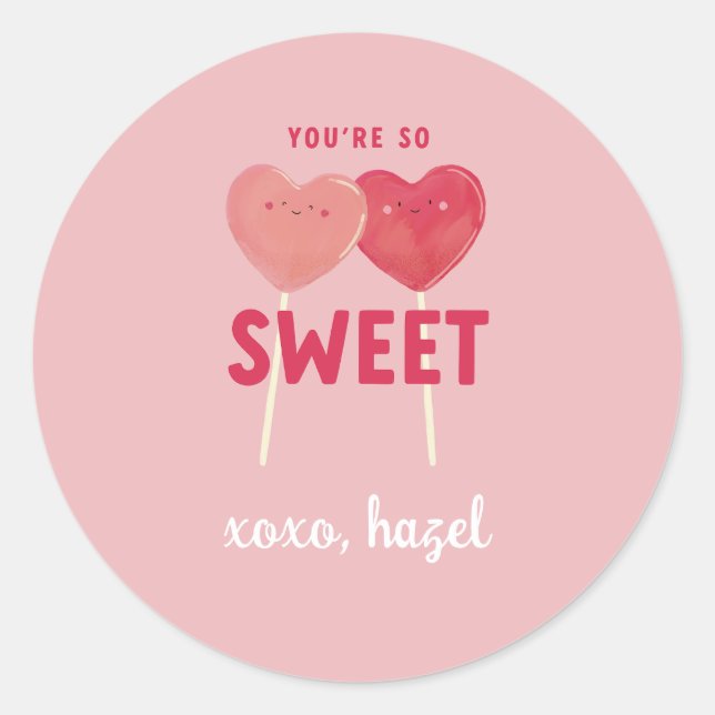 Personalise Valentine Lollipop Sticker (Front)