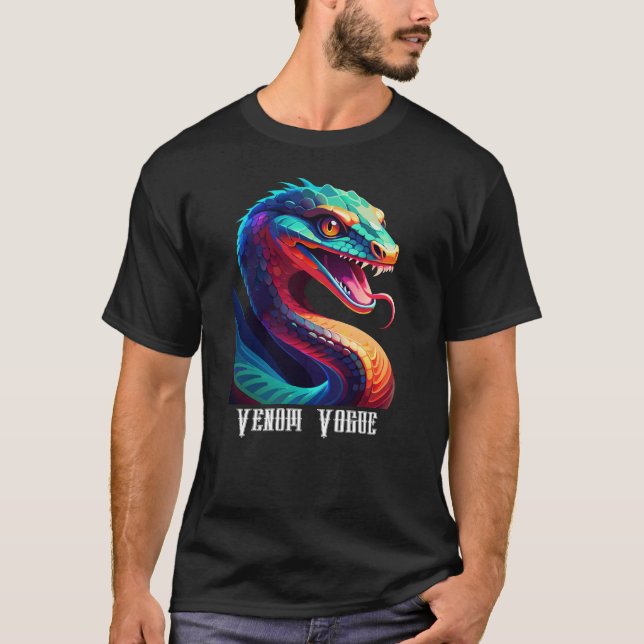 Personalise Venom Vogue Snake Edit Name T-Shirt (Front)