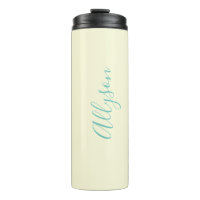 Personalise Vertical Name, Teal Script Text, Ivory