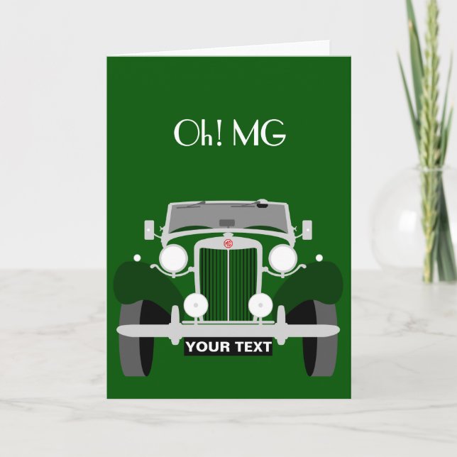 Personalise Vintage Classic British Sports car Card (Front)