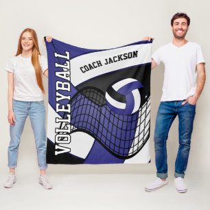 Personalise - Volleyball 🏐 Design - Dark Blue Fleece Blanket